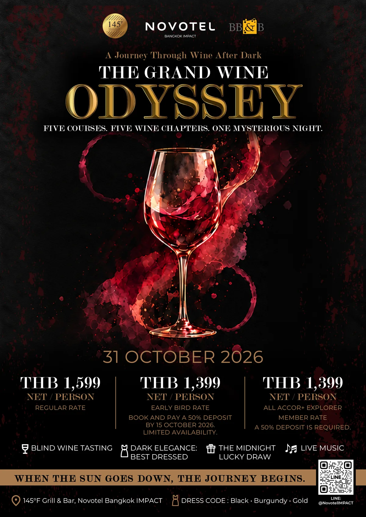 The Grand Wine Odyssey ไวน์ดินเนอร์ 5 คอร์ส